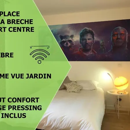 Le Galaxy Centre La Breche Wifi Calme Vue Jardin *